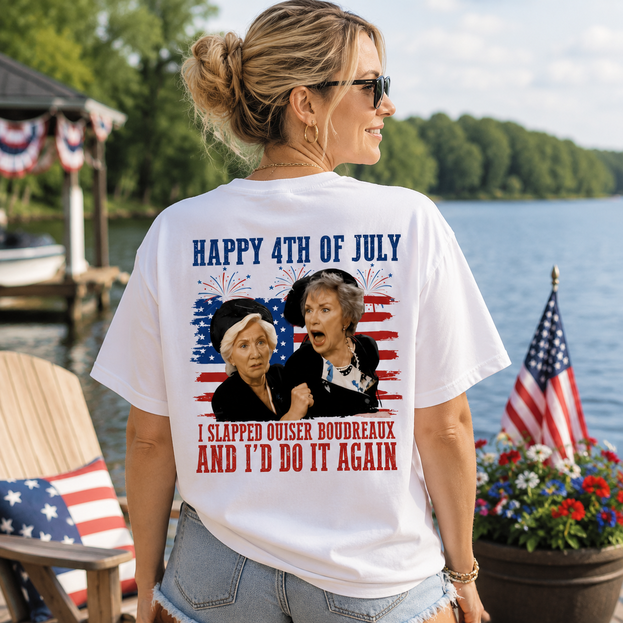 Funny 4th of July Patriotic Meme T-Shirt – “Happy 4th of July I’d Do It Again” Graphic Tee