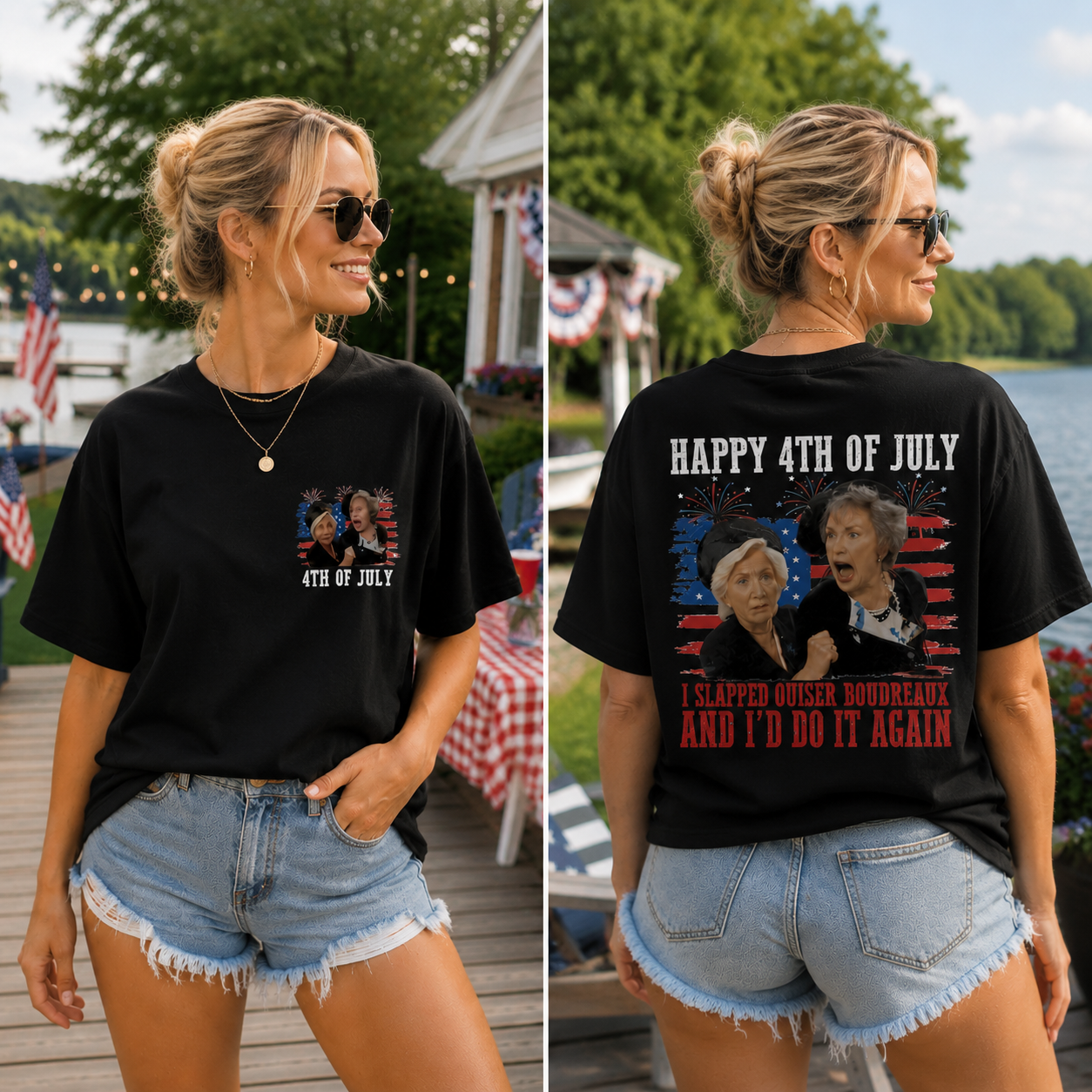 Funny 4th of July Patriotic Meme T-Shirt – “Happy 4th of July I’d Do It Again” Graphic Tee