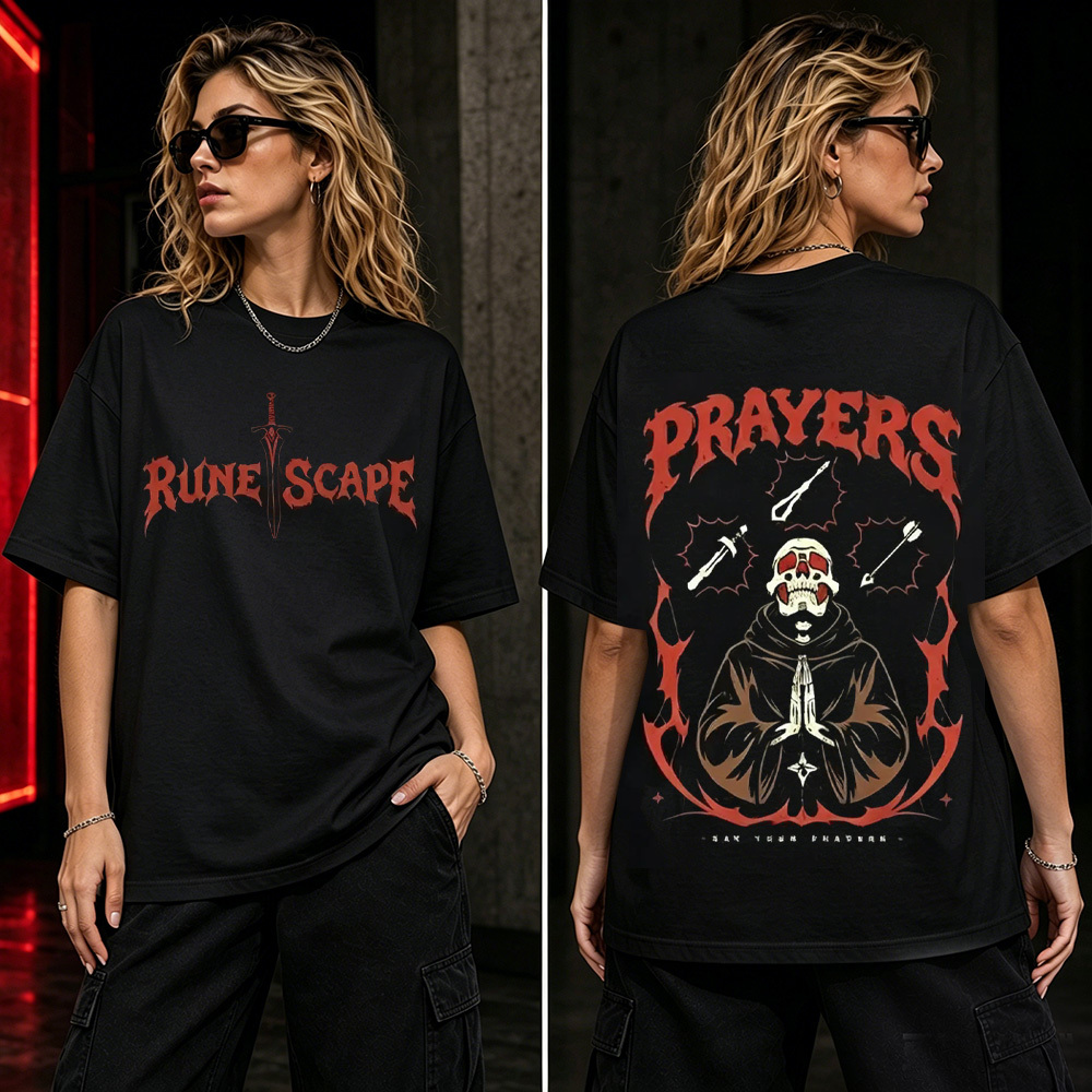 RuneScape Prayers Graphic T-Shirt – Old School RPG Gamer Streetwear Tee