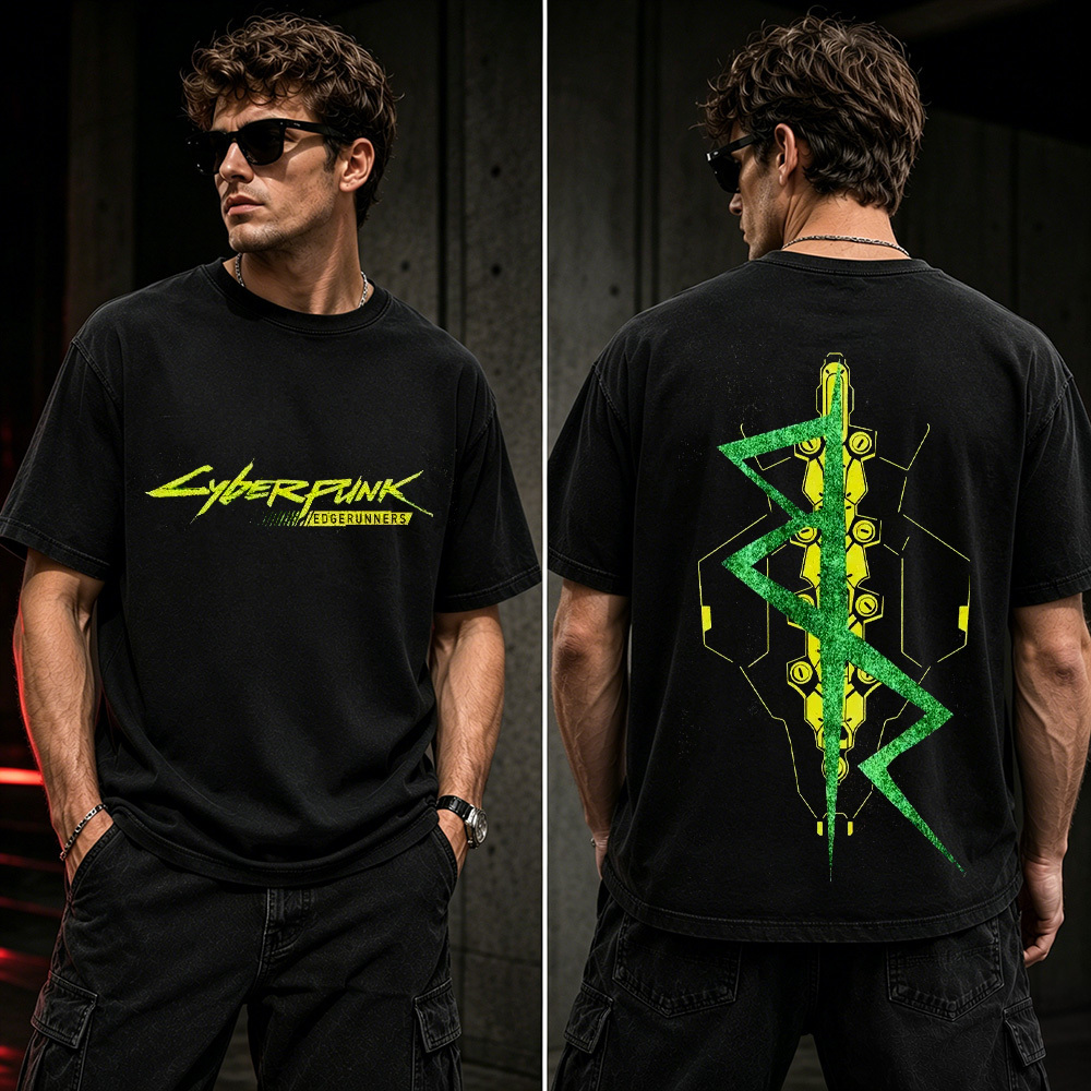 Cyberpunk Edgerunners Neon Blade Graphic T-Shirt – Futuristic Anime Gamer Streetwear Tee