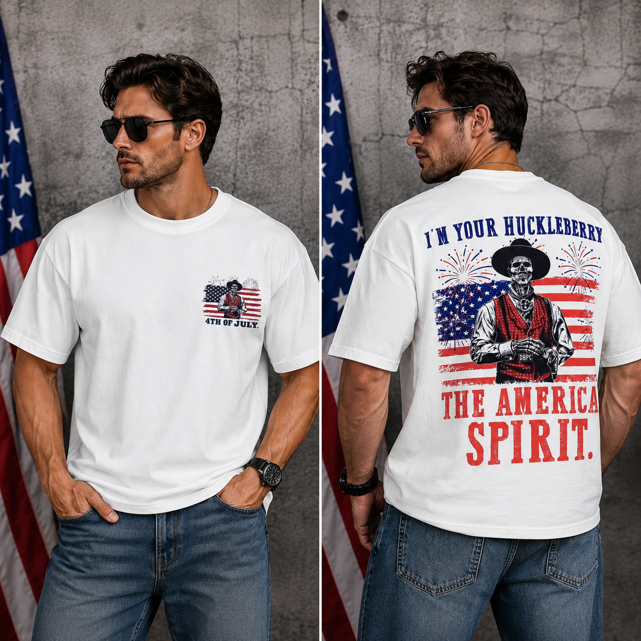 I’m Your Huckleberry Patriotic 4th of July Vintage Graphic Tee – American Spirit Western Cowboy Shirt