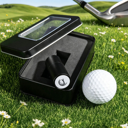 Personalized Logo Golf Ball Stamp, Custom Portrait & Icon Self-Inking Golf Ball Stamp with Metal Storage Box, Gift for Golf Lovers