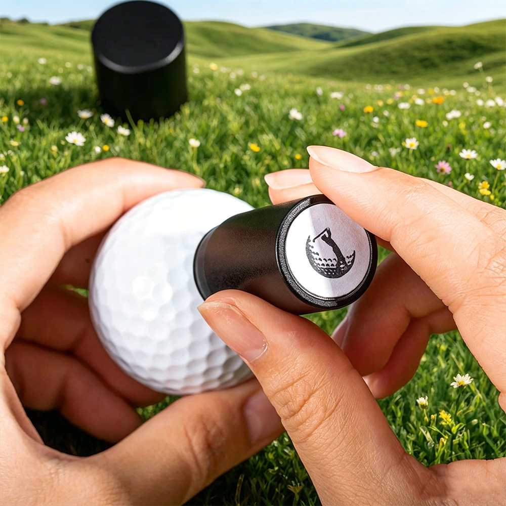Personalized Logo Golf Ball Stamp, Custom Portrait & Icon Self-Inking Golf Ball Stamp with Metal Storage Box, Gift for Golf Lovers