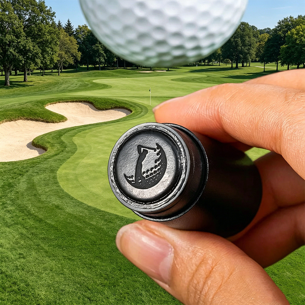 Personalized Logo Golf Ball Stamp, Custom Portrait & Icon Self-Inking Golf Ball Stamp with Metal Storage Box, Gift for Golf Lovers