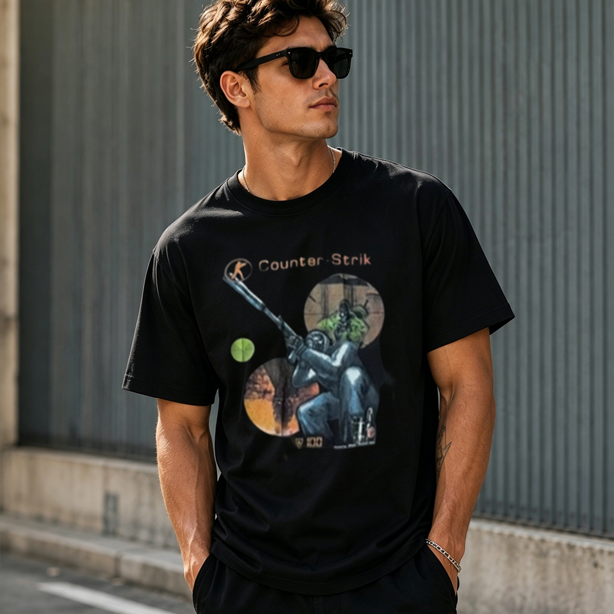 Counter Strike Sniper Graphic T-Shirt – Tactical FPS Gamer Tee