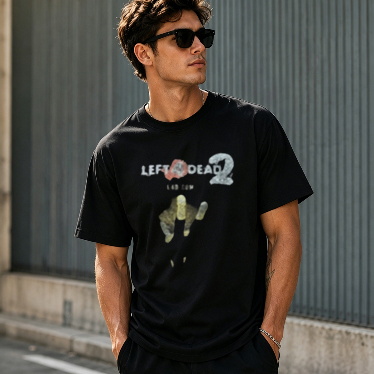 Left 4 Dead 2 Zombie Hand Graphic T-Shirt – Survival Horror Gamer Tee