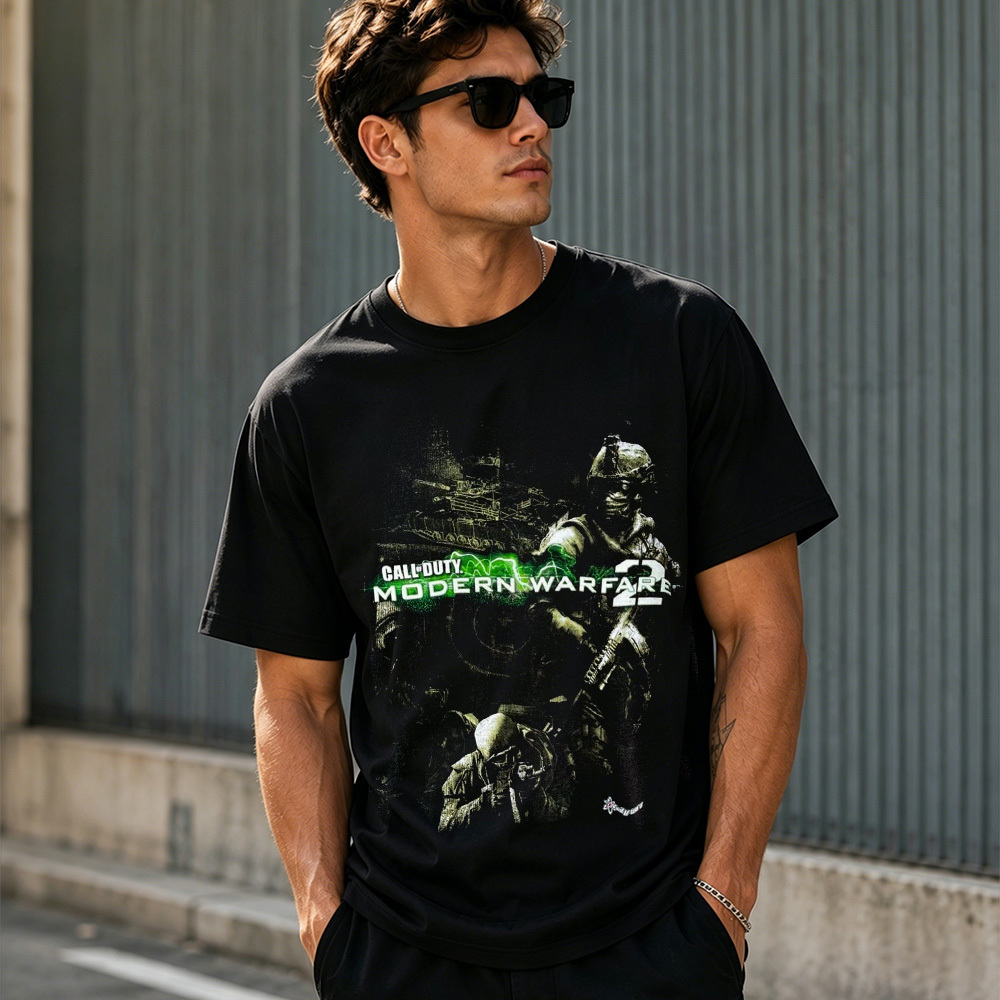 Modern Warfare Tactical Soldier Graphic T-Shirt – Retro FPS Gaming Tee