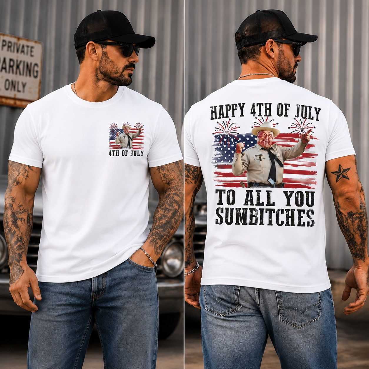 Happy 4th of July Vintage Patriotic Graphic Tee