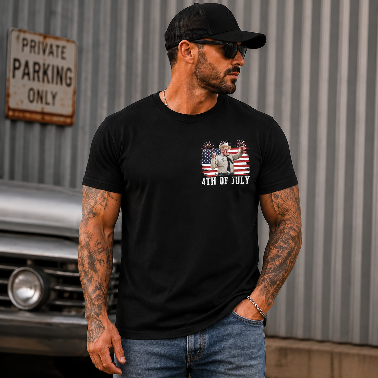 Happy 4th of July Vintage Patriotic Graphic Tee