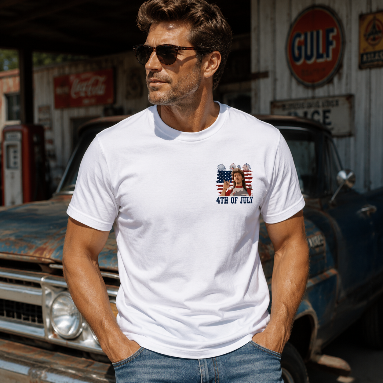Life’s a Garden, Dig It – 4th of July Vintage American Flag Graphic Shirts