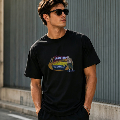 Crazy Taxi Retro Arcade Graphic T-Shirt – Classic Racing Game Gamer Tee