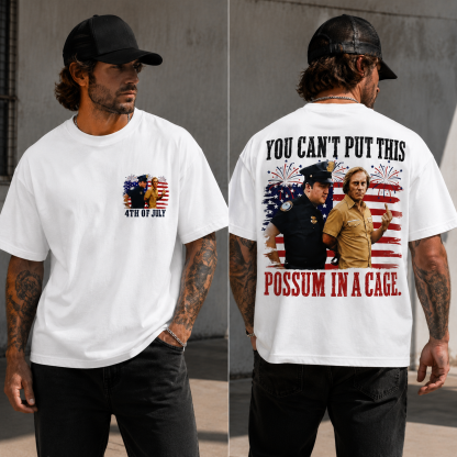 4th of July Freedom Fireworks Graphic Tee – Satirical Patriotic Streetwear