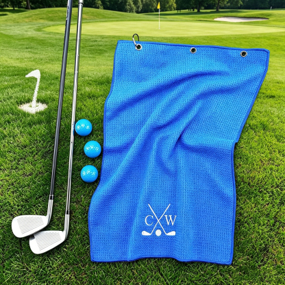 Personalized Embroidered Monogram Golf Towel Custom Name Golf Accessory Gift for Golfers & Birthday Present