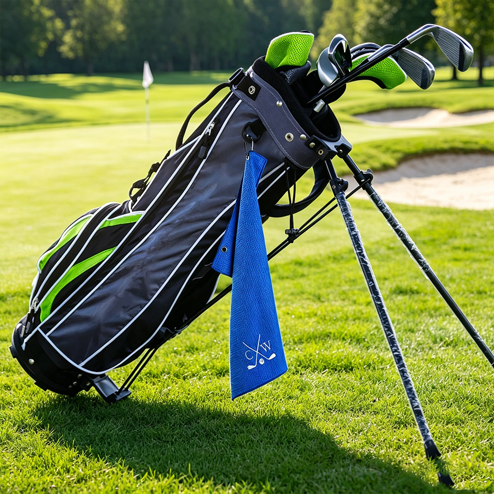 Personalized Embroidered Monogram Golf Towel Custom Name Golf Accessory Gift for Golfers & Birthday Present