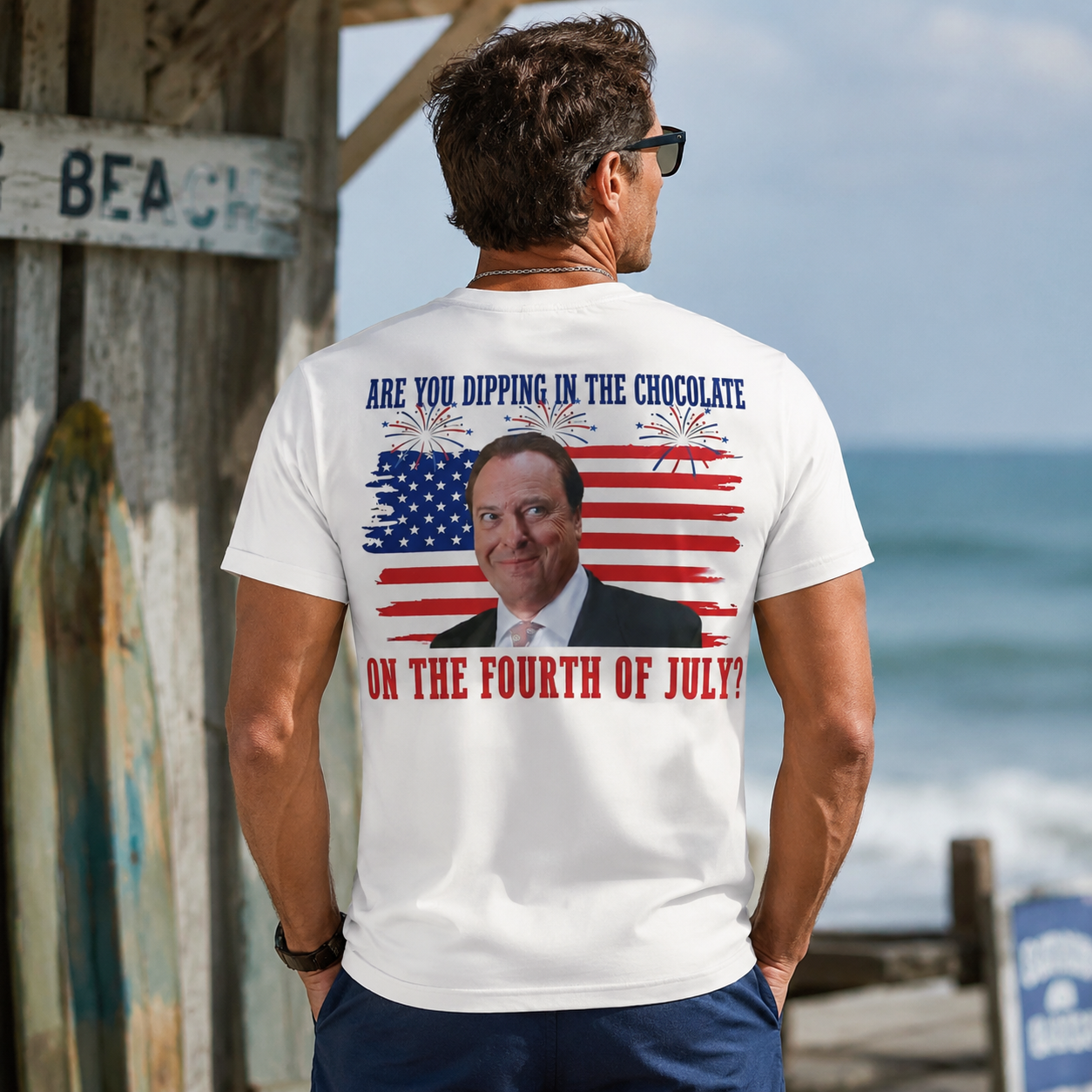 Are You Dipping In The Chocolate Fourth of July Patriotic Humor Graphic Tee