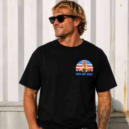 Red White & Livin’ 4th of July Patriotic Graphic Tee | Vintage USA Flag Independence Day T-Shirt