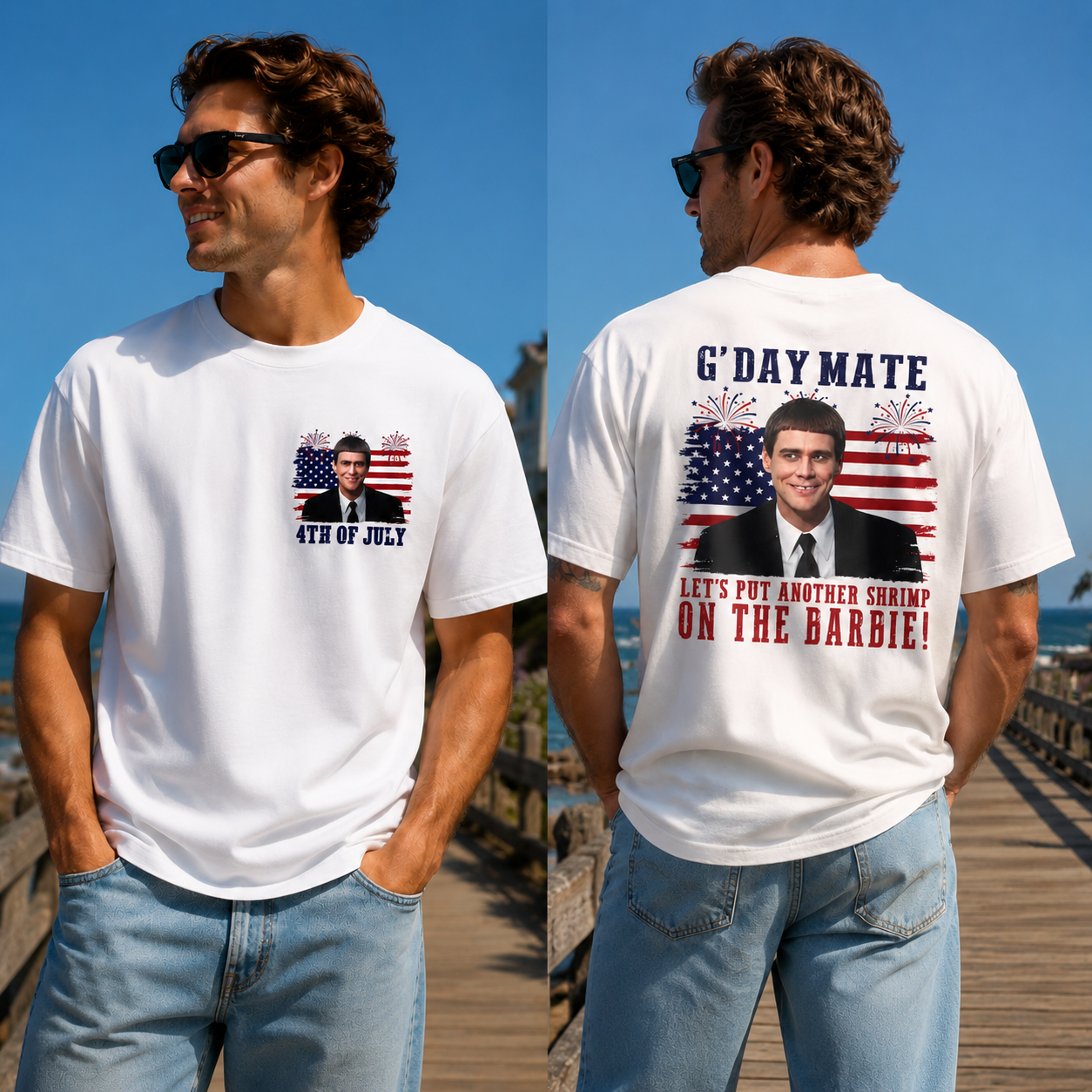 G’Day Mate 4th of July Patriotic Meme Graphic T-Shirt – USA Australia Crossover Funny Summer Tee