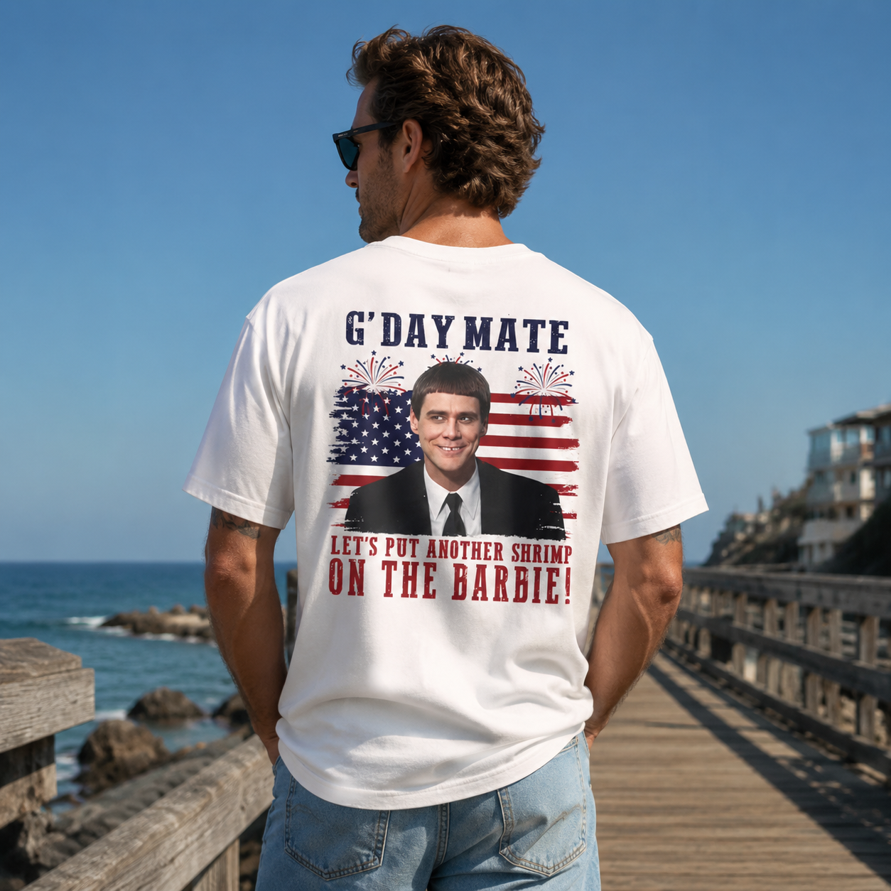 G’Day Mate 4th of July Patriotic Meme Graphic T-Shirt – USA Australia Crossover Funny Summer Tee