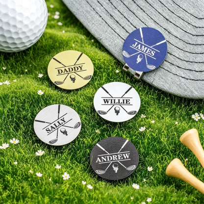 Personalized Golf Ball Marker Magnetic Hat Clip with Custom Name – Premium Golf Accessory Gift for Golf Lovers