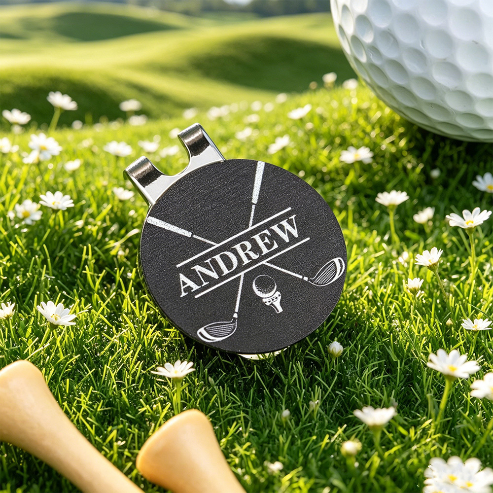 Personalized Golf Ball Marker Magnetic Hat Clip with Custom Name – Premium Golf Accessory Gift for Golf Lovers
