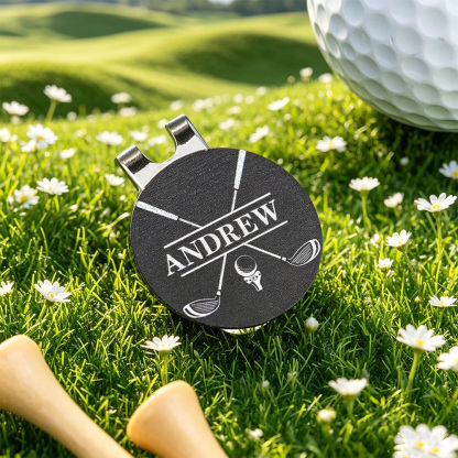 Personalized Golf Ball Marker Magnetic Hat Clip with Custom Name – Premium Golf Accessory Gift for Golf Lovers