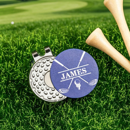 Personalized Golf Ball Marker Magnetic Hat Clip with Custom Name – Premium Golf Accessory Gift for Golf Lovers