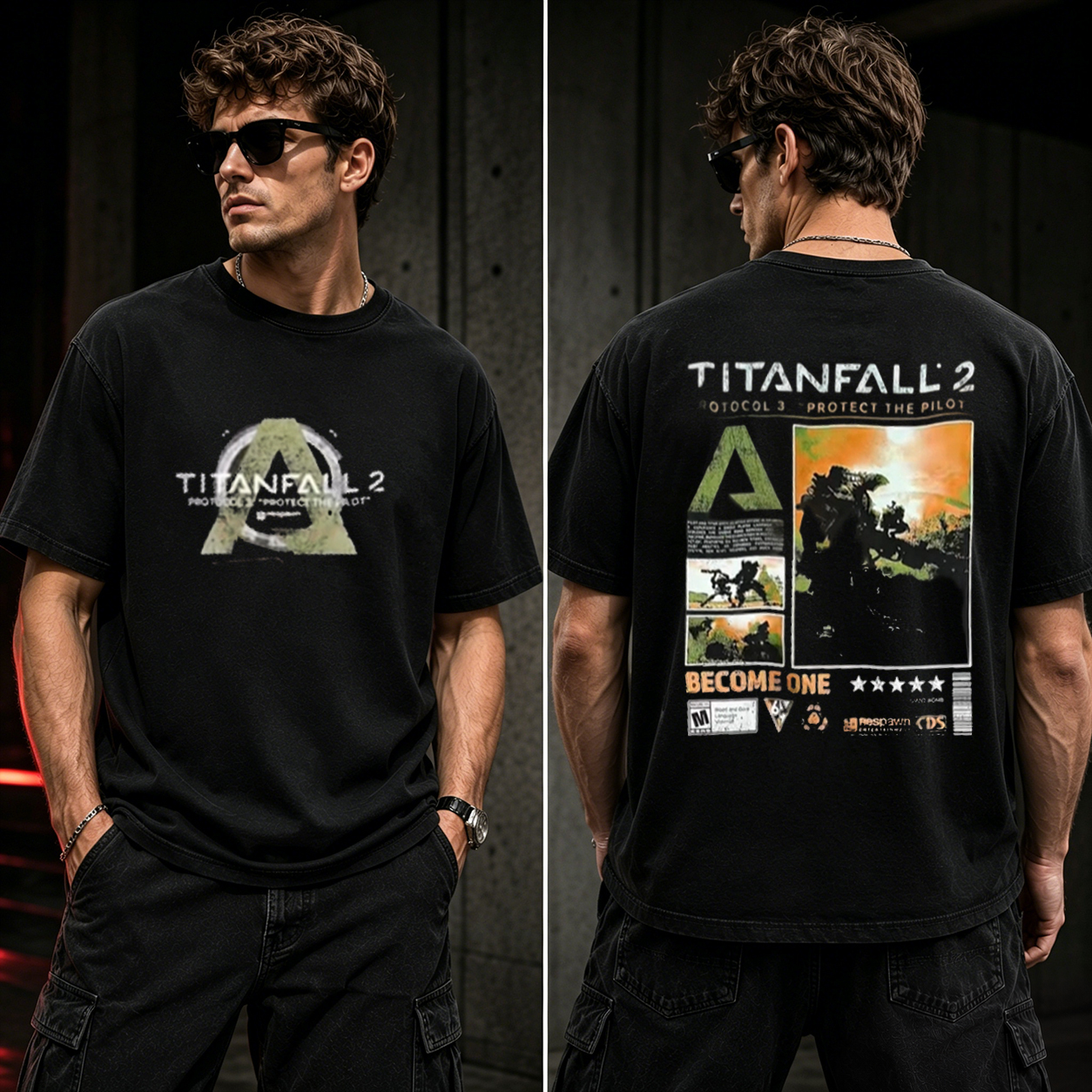 Titanfall 2 Protocol 3 Graphic T-Shirt – Become One Pilot & Titan Gamer Tee