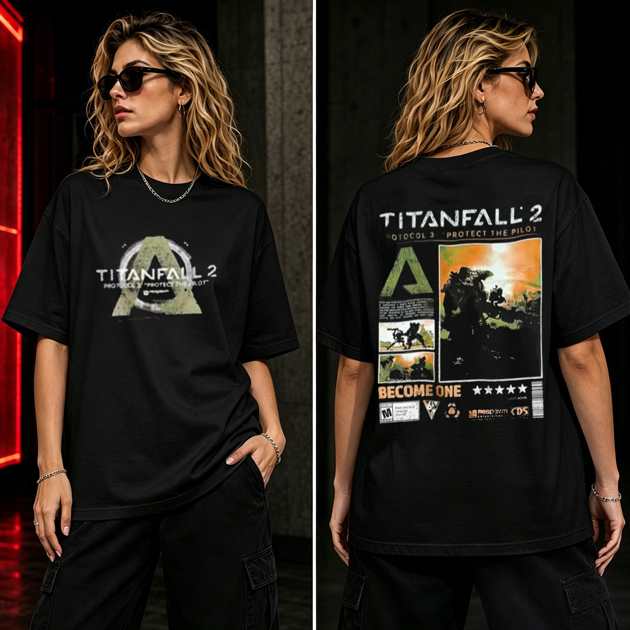 Titanfall 2 Protocol 3 Graphic T-Shirt – Become One Pilot & Titan Gamer Tee