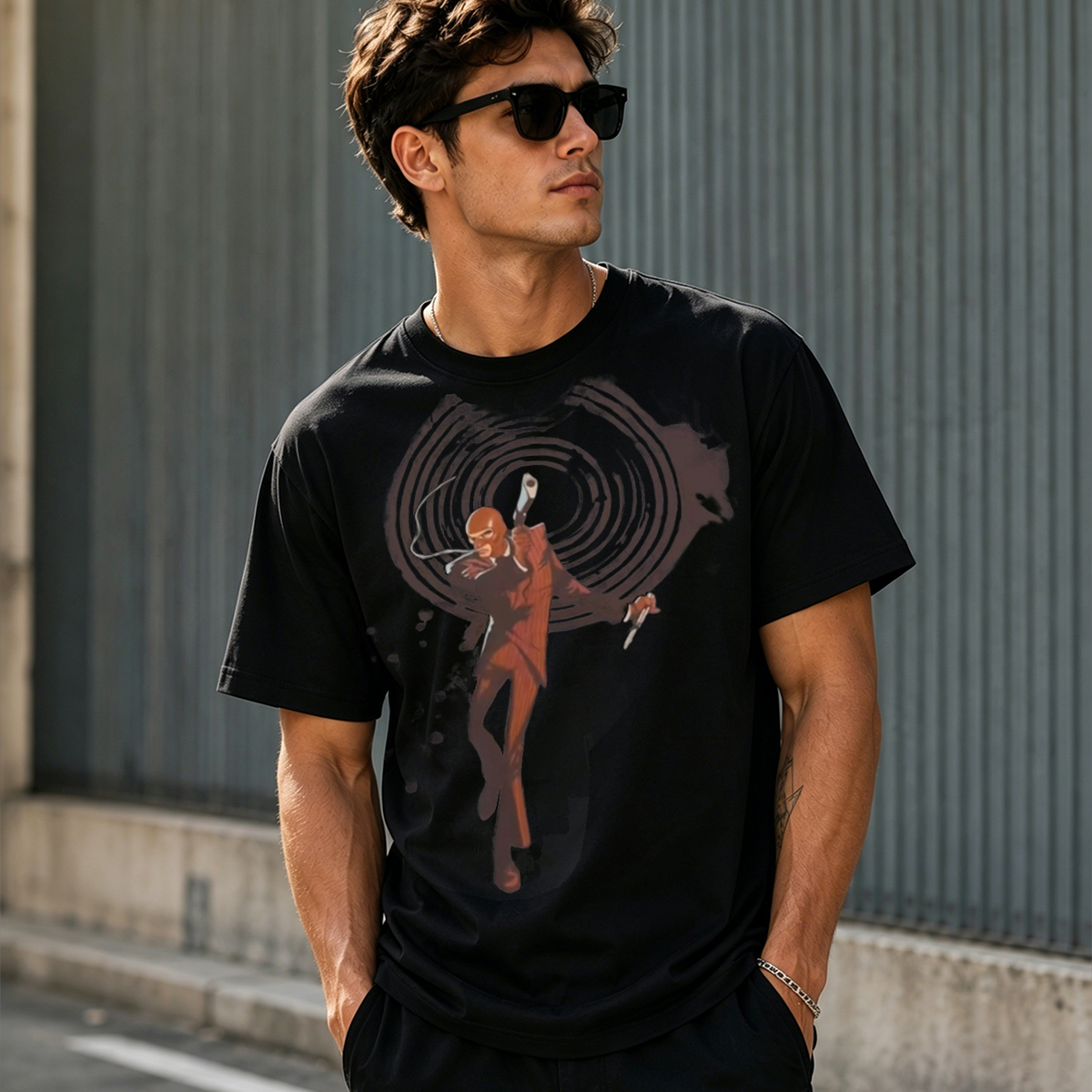 Masked Assassin Retro Graphic T-Shirt – Dark Anime Style Streetwear Tee