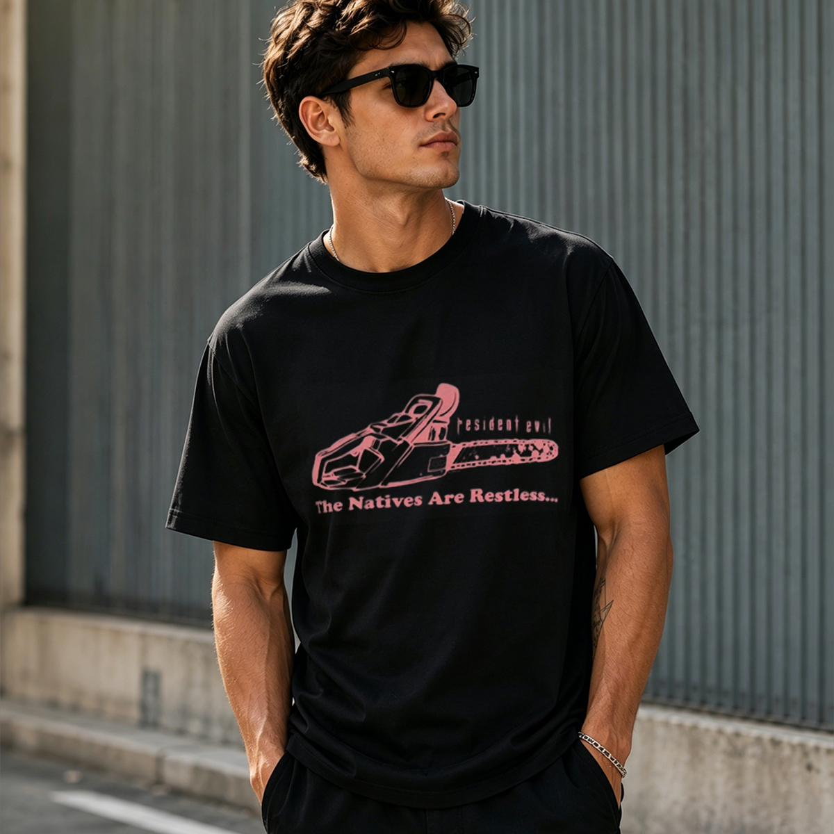 Resident Evil Chainsaw Horror Graphic T-Shirt – The Natives Are Restless Edition