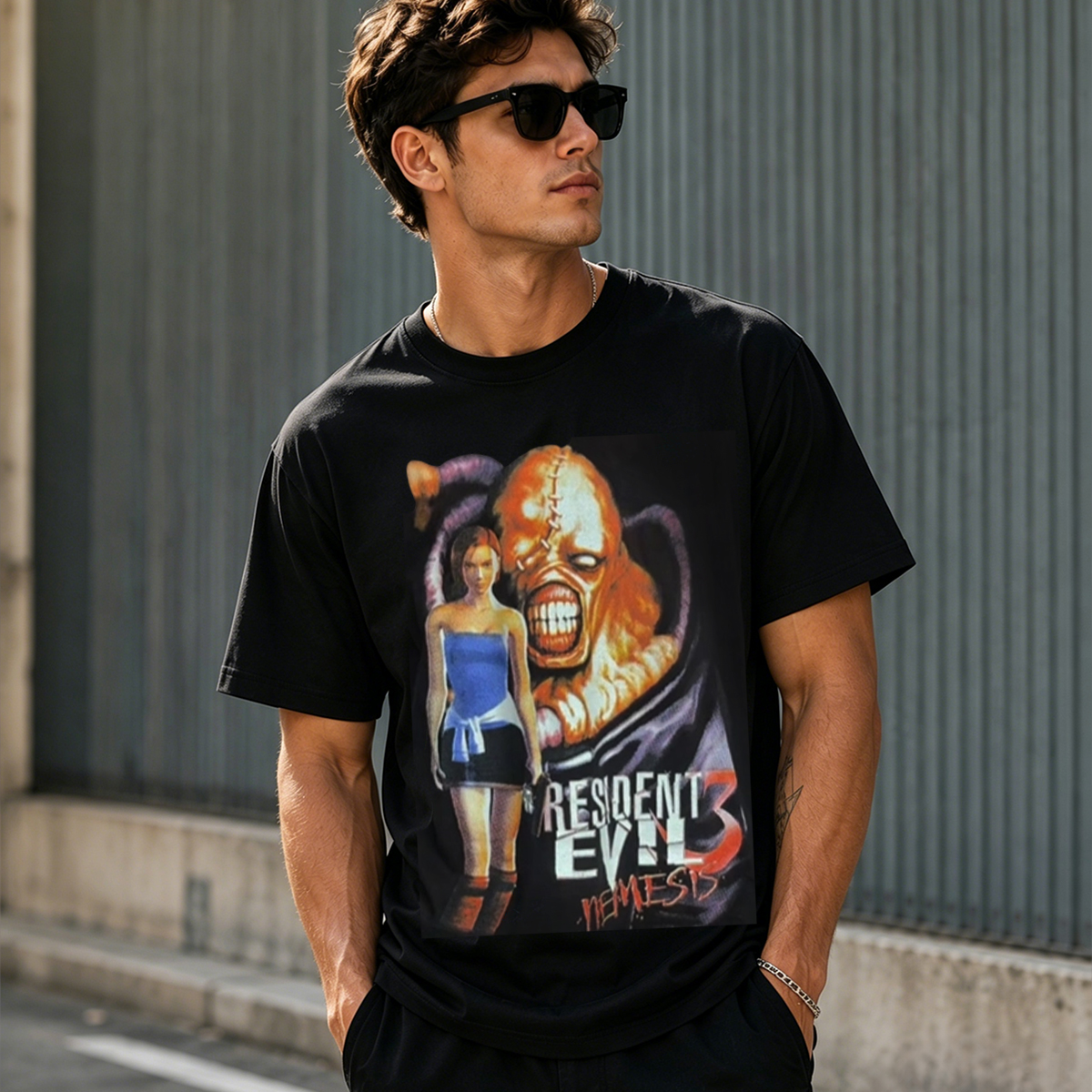 Resident Evil 3 Nemesis Retro Horror Graphic T-Shirt