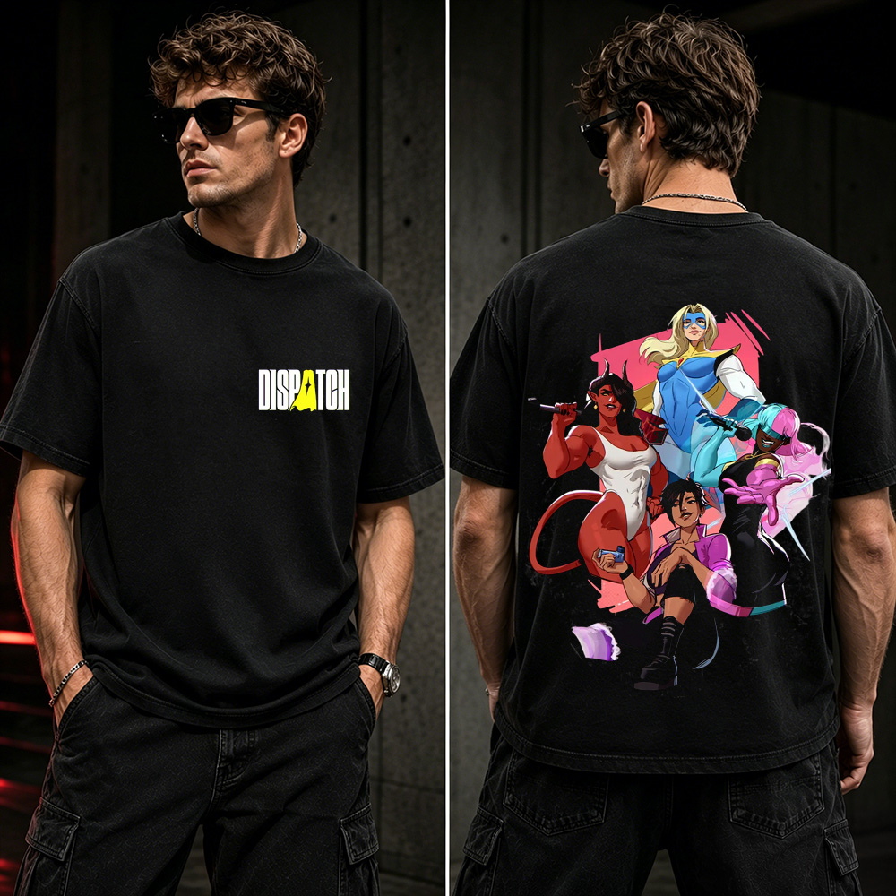 Dispatch Heroes Retro Comic Graphic T-Shirt – Super Team Streetwear Gamer Tee