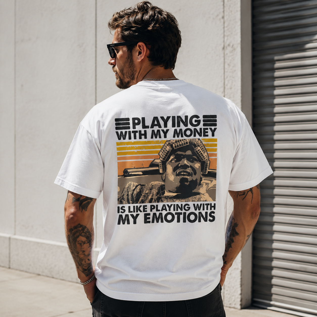 Playing With My Money Vintage Graphic T-Shirt – Retro Emotional Quote Streetwear Tee