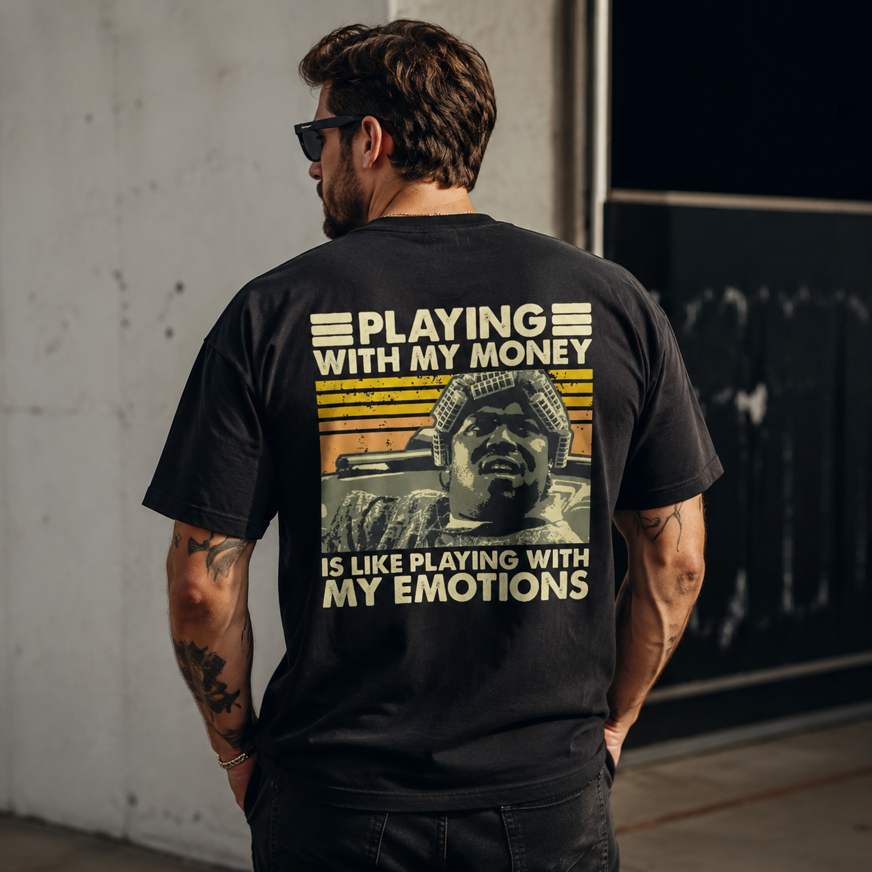 Playing With My Money Vintage Graphic T-Shirt – Retro Emotional Quote Streetwear Tee