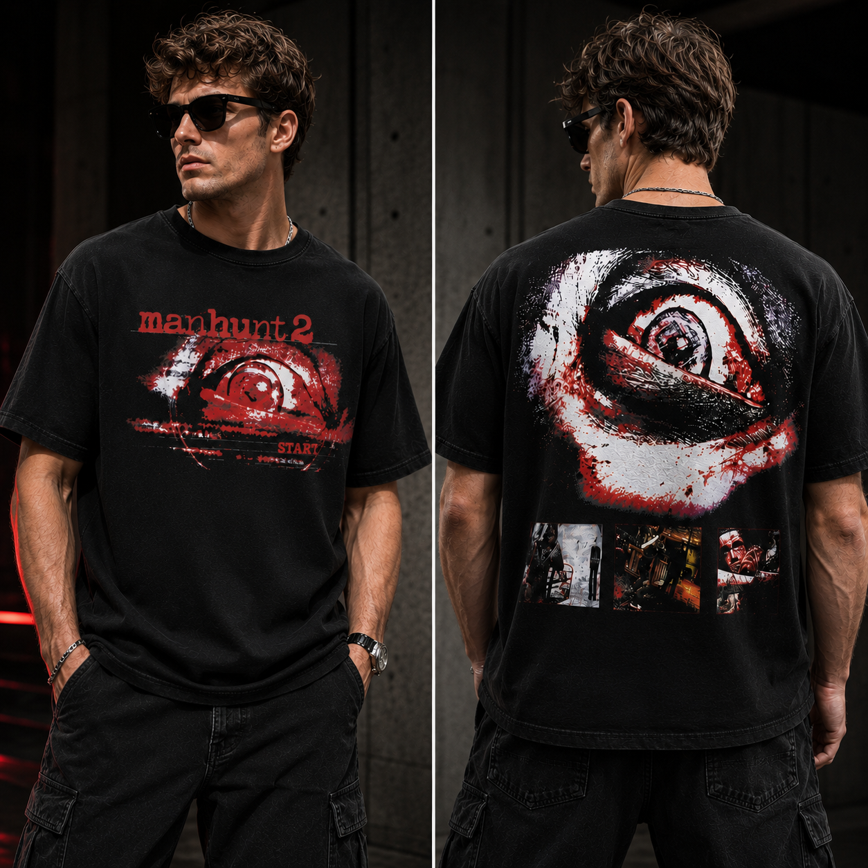 Manhunt 2 Banned Game Energy Vintage Graphic T-Shirt – Retro Horror Streetwear Tee