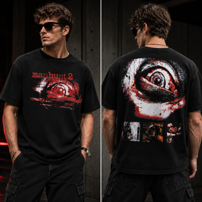 Manhunt 2 Banned Game Energy Vintage Graphic T-Shirt – Retro Horror Streetwear Tee
