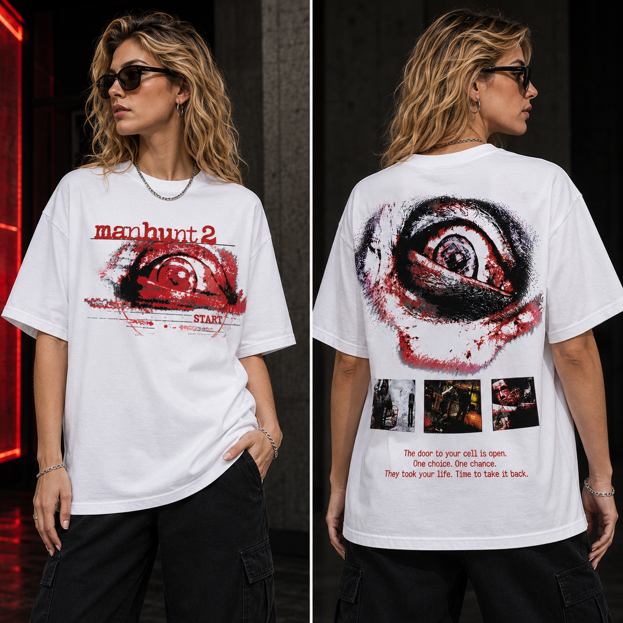 Manhunt 2 Banned Game Energy Vintage Graphic T-Shirt – Retro Horror Streetwear Tee