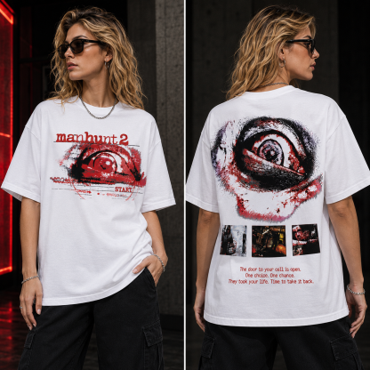 Manhunt 2 Banned Game Energy Vintage Graphic T-Shirt – Retro Horror Streetwear Tee