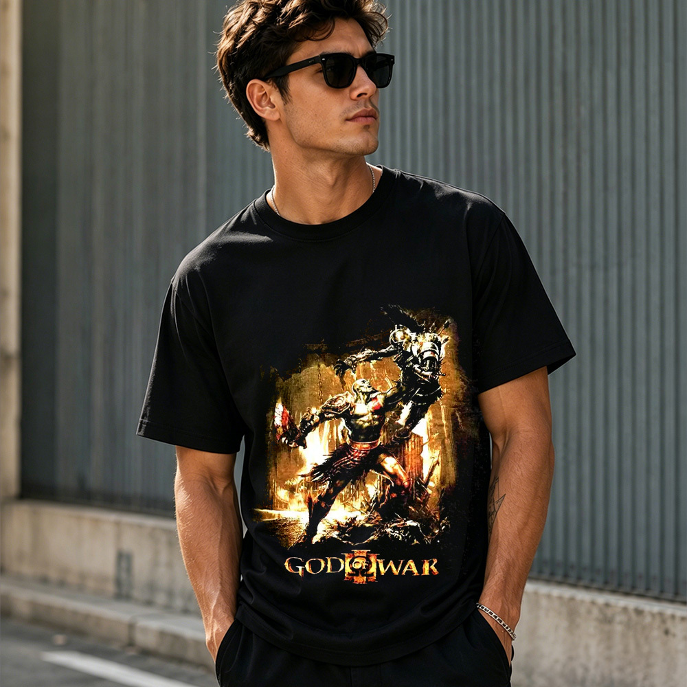 God of War Legendary Warrior Graphic T-Shirt – Mythology Action Gamer Tee