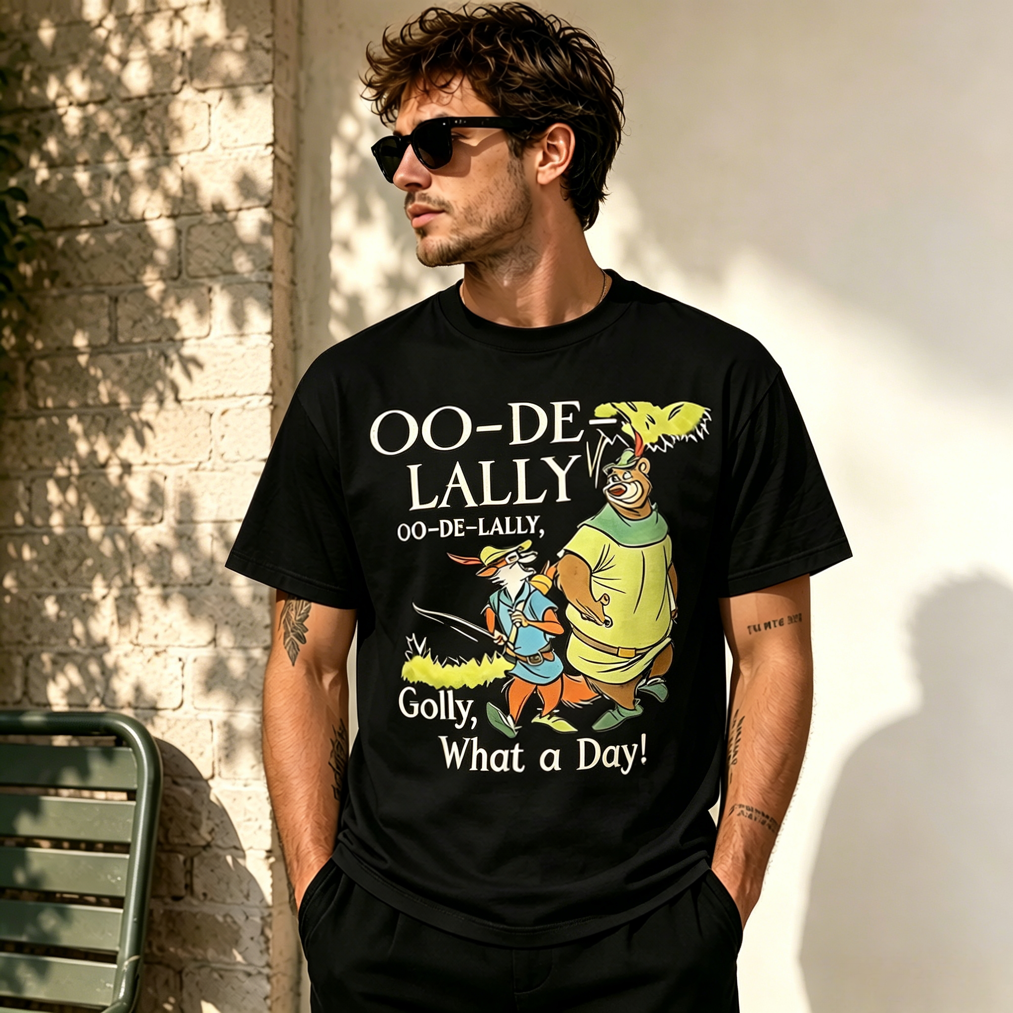 Vintage “Oo-De-Lally” Retro Woodland Graphic Oversized Streetwear T-Shirt – Washed Cotton Tee  