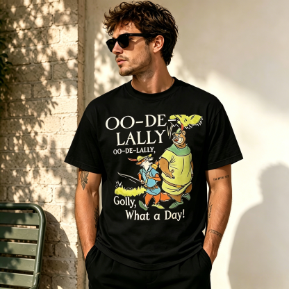 Vintage “Oo-De-Lally” Retro Woodland Graphic Oversized Streetwear T-Shirt – Washed Cotton Tee  
