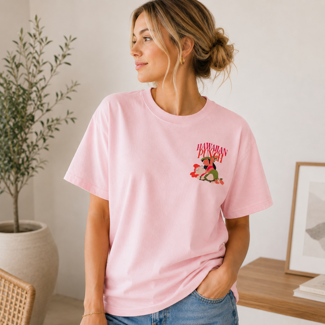 Funny Sandwich Graphic Oversized T-Shirt – Washed Cream Casual Streetwear Tee with Retro Text Print