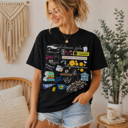 Vintage Collage Graphic T-Shirt – Oversized Streetwear Tee with Illustrated Print