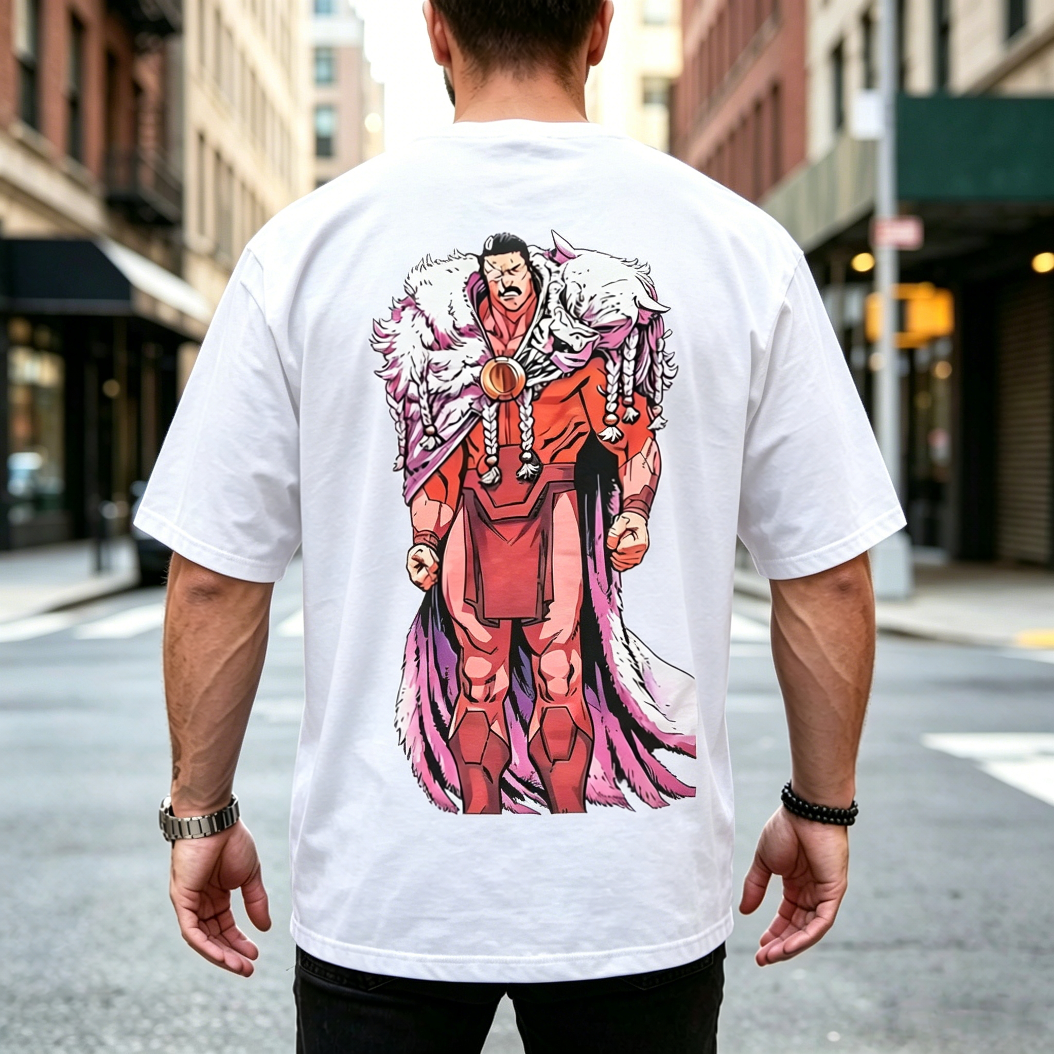 Dual Design Streetwear T-Shirt – Minimal Front Logo & Bold Warrior Back Print Tee