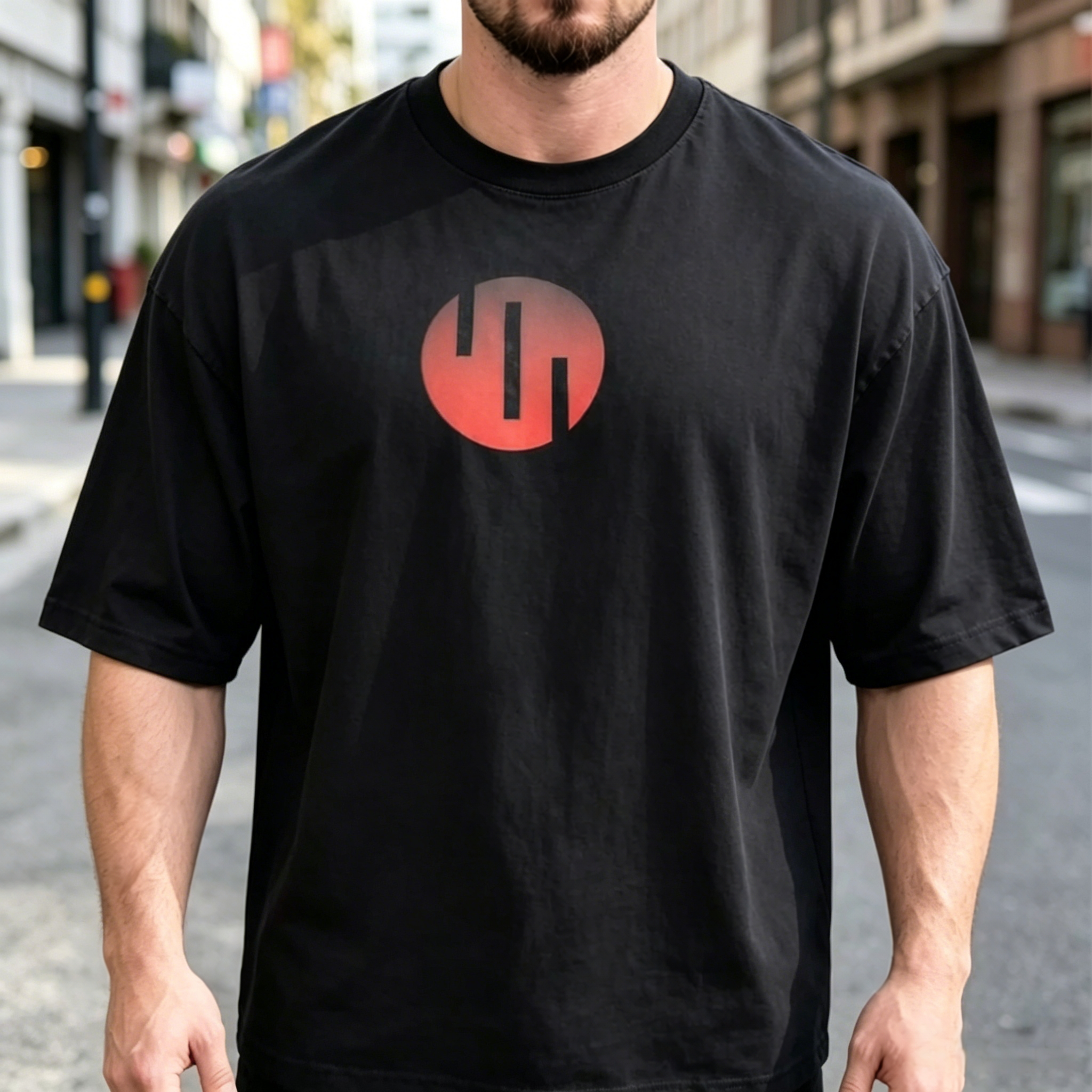Dual Design Streetwear T-Shirt – Minimal Front Logo & Bold Warrior Back Print Tee