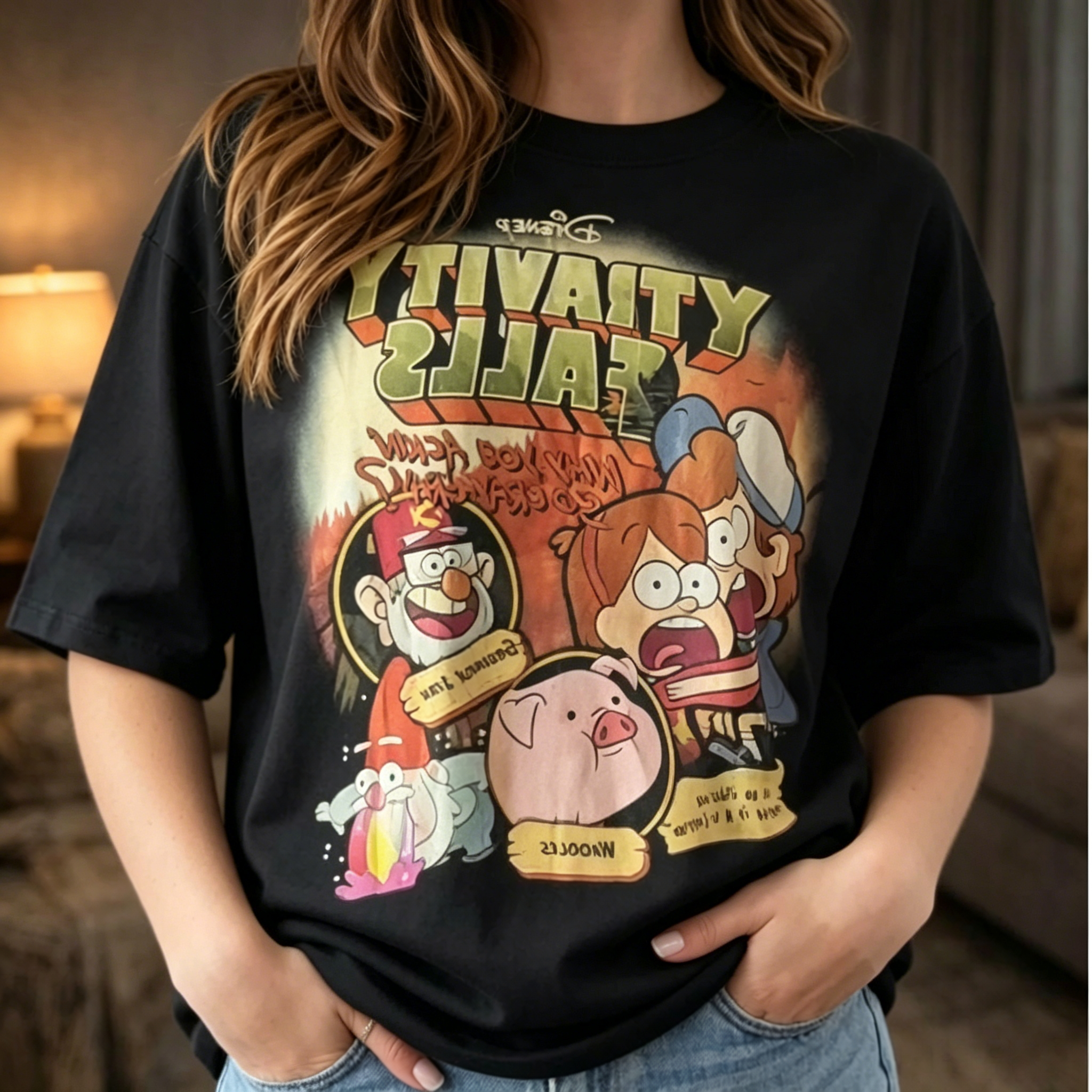 Vintage Cartoon Character Ensemble Graphic Streetwear T-Shirt