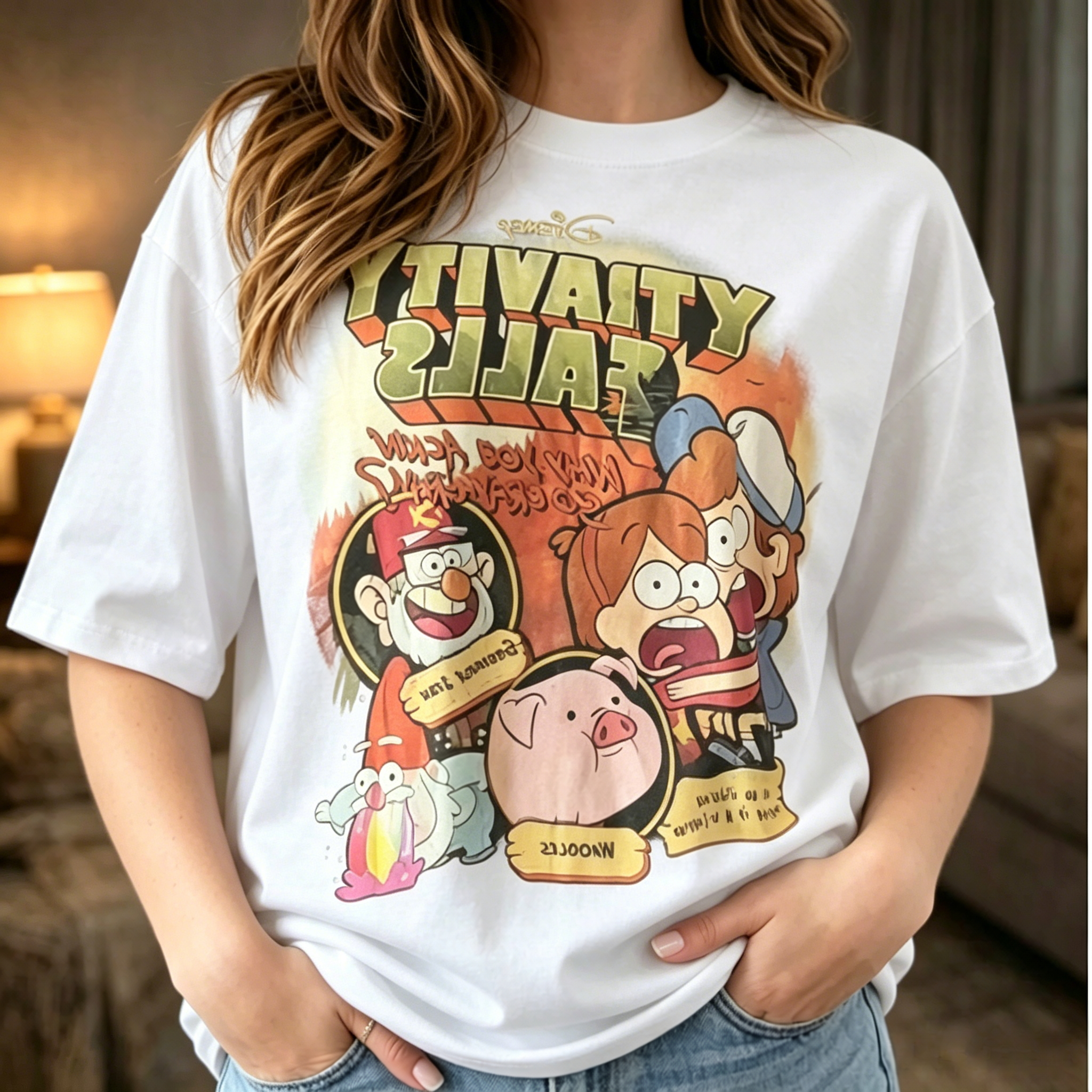 Vintage Cartoon Character Ensemble Graphic Streetwear T-Shirt