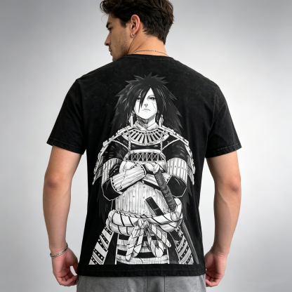 Armored Samurai Warrior Dual-Sided Graphic Oversized Streetwear T-Shirt