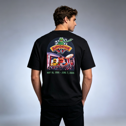 Retro Puppet Theater Graphic Oversized Streetwear T-Shirt – Back Print Streetwear Tee