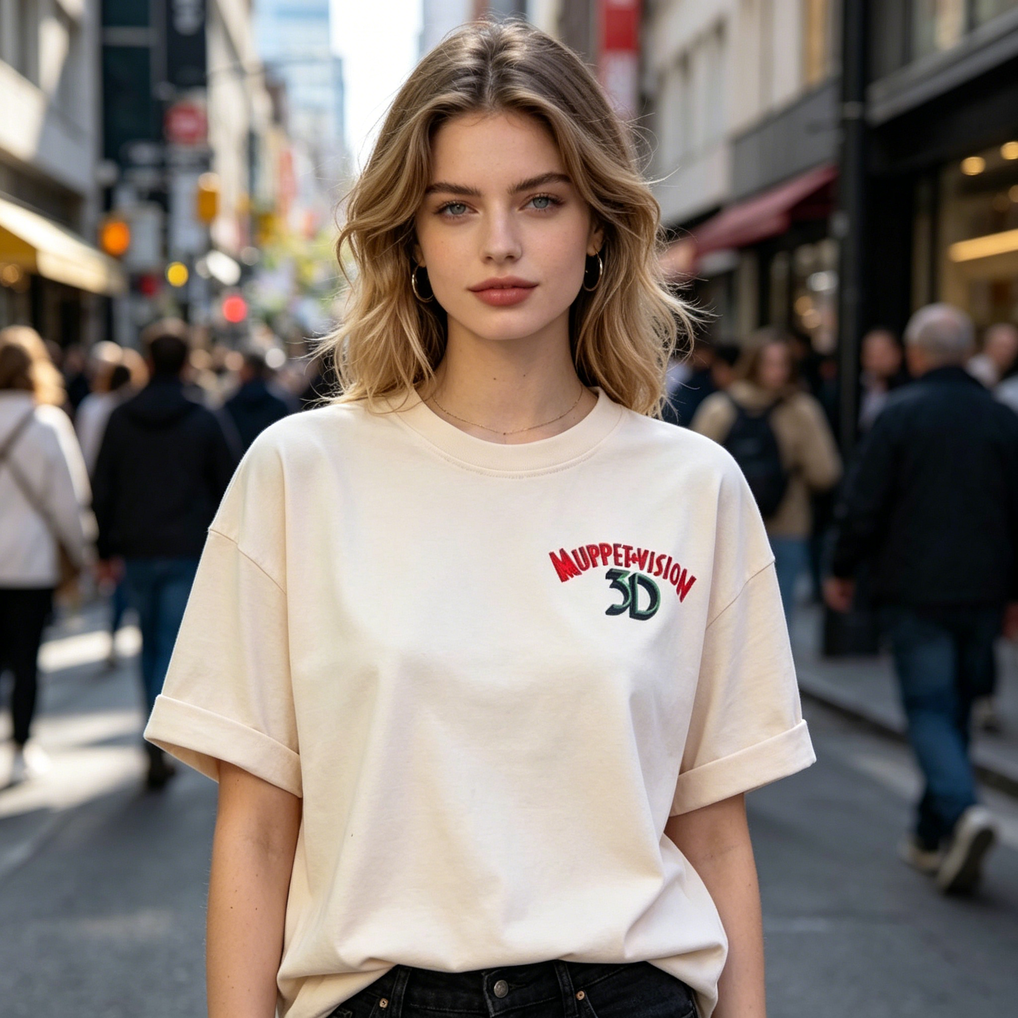 Retro Puppet Theater Graphic Oversized Streetwear T-Shirt – Back Print Streetwear Tee